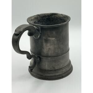 Antique Imperial Quart Victorian Pewter Mug 1874‎ L&R Merry